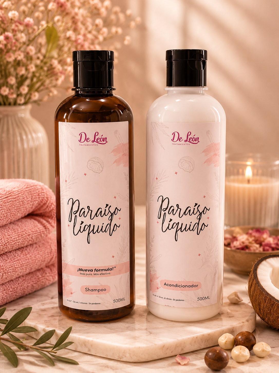 Dúo Paraíso Líquido – Shampoo + Acondicionador - De León