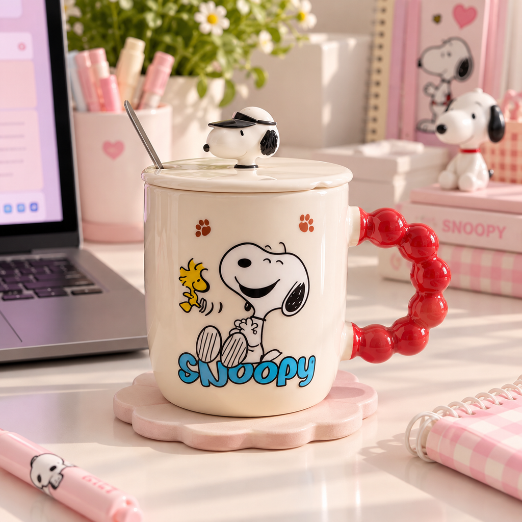☕ Taza o Azucarera Snoopy con tapa y cucharita 🐶✨