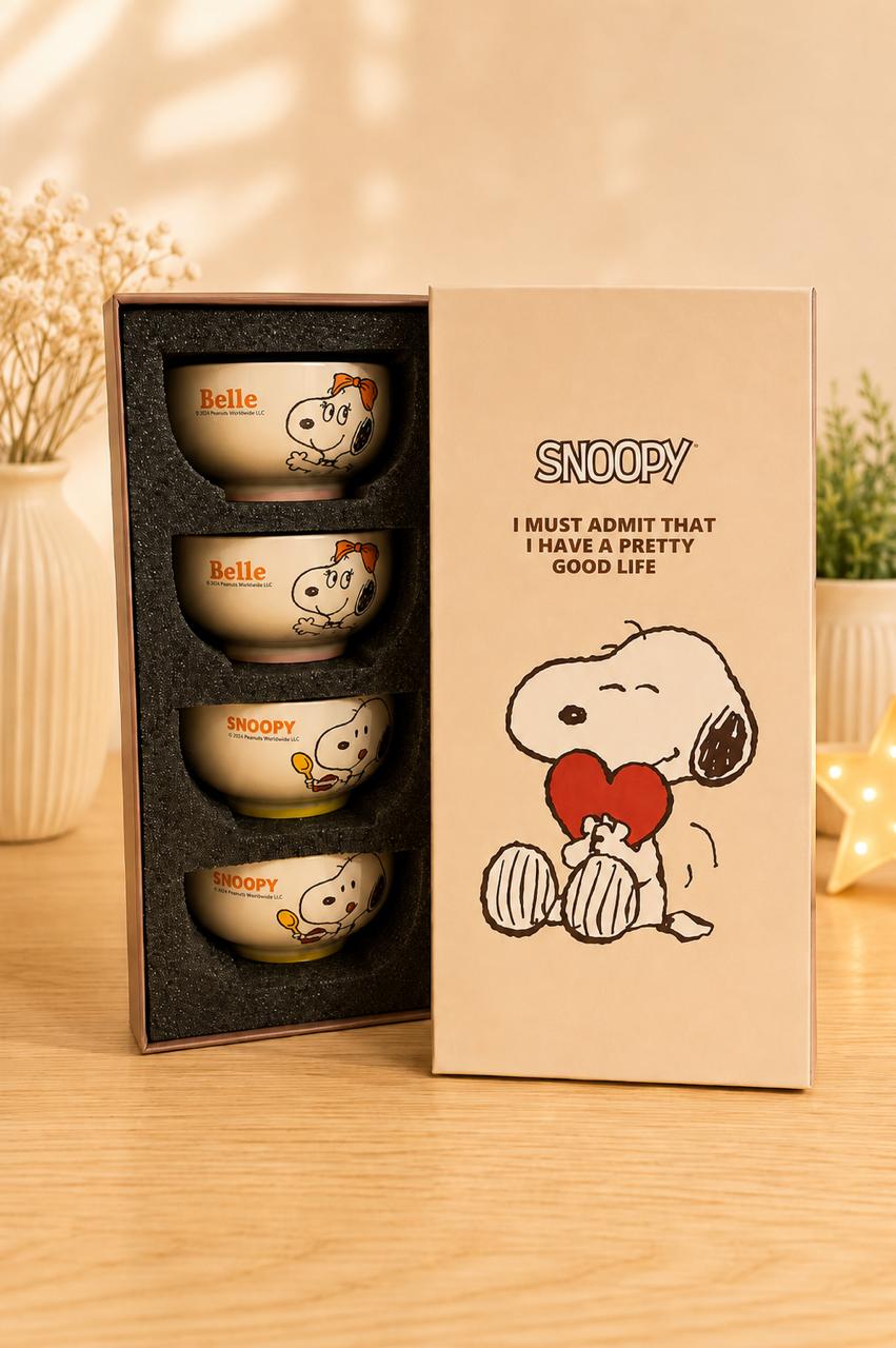 Set de 4 Tazones Snoopy y Belle