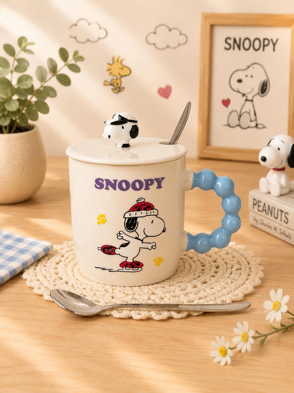☕ Taza o Azucarera Snoopy con tapa y cucharita 🐶✨